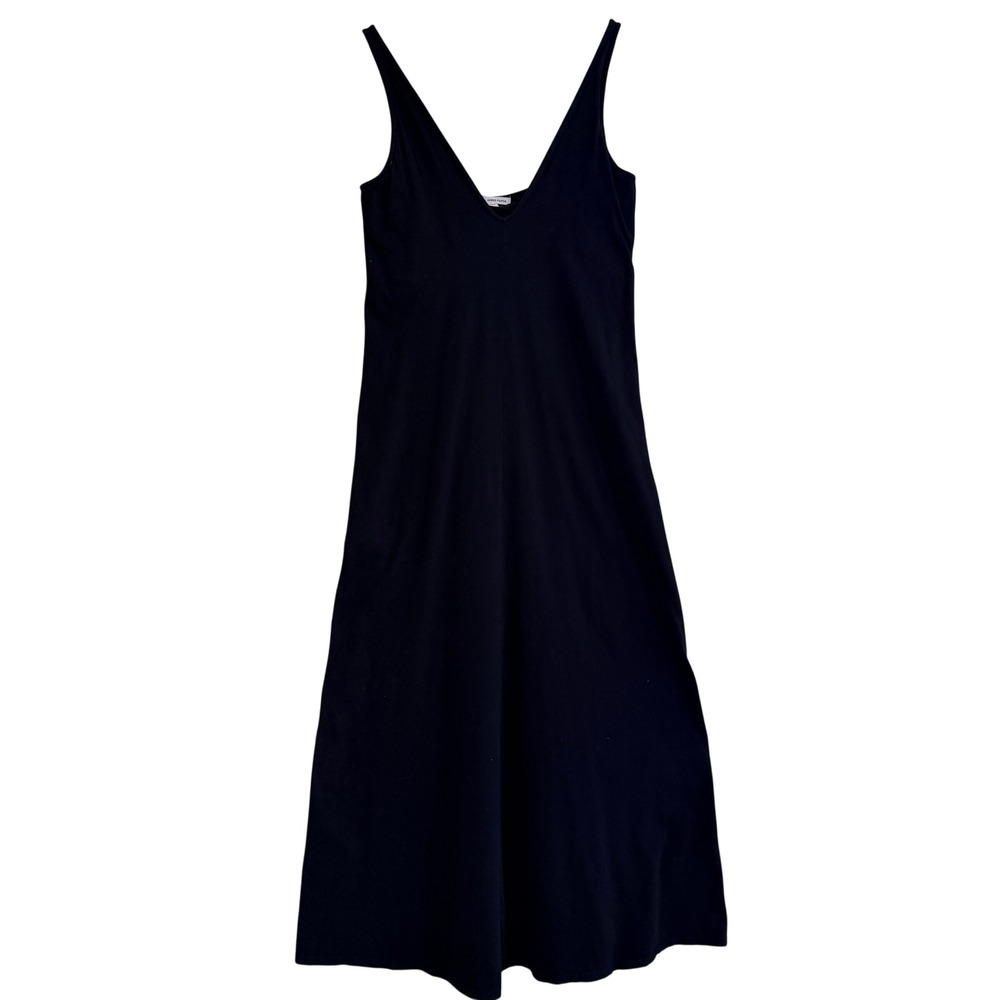 Standard James Perse Lightweight Shirt Dress Women 2 Black Casual Minimalist